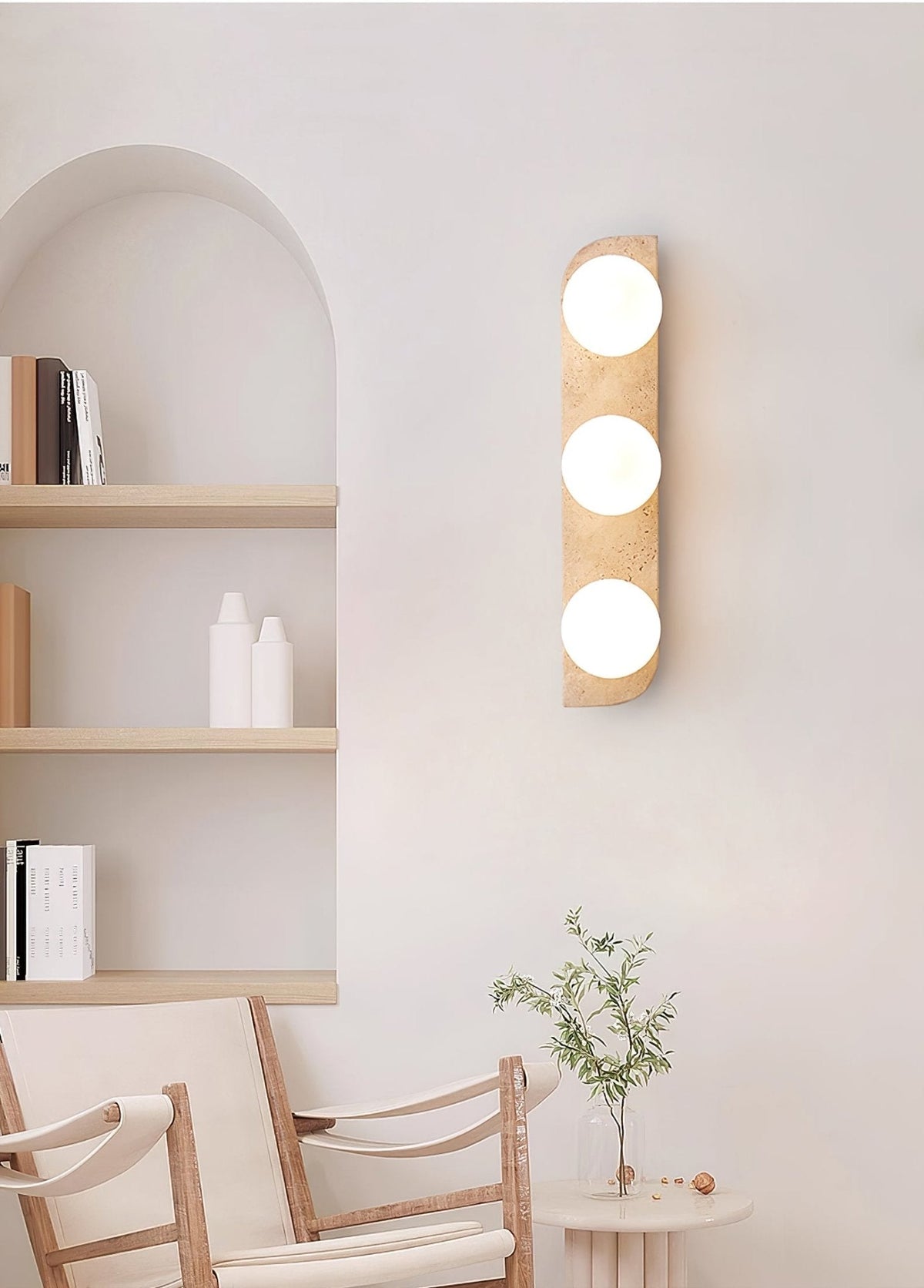 Elysian Travertine Wall Light, Hardwired Wall Sconce, detail 79
