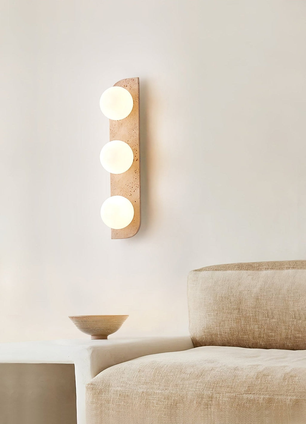 Elysian Travertine Wall Light, Hardwired Wall Sconce, detail 81