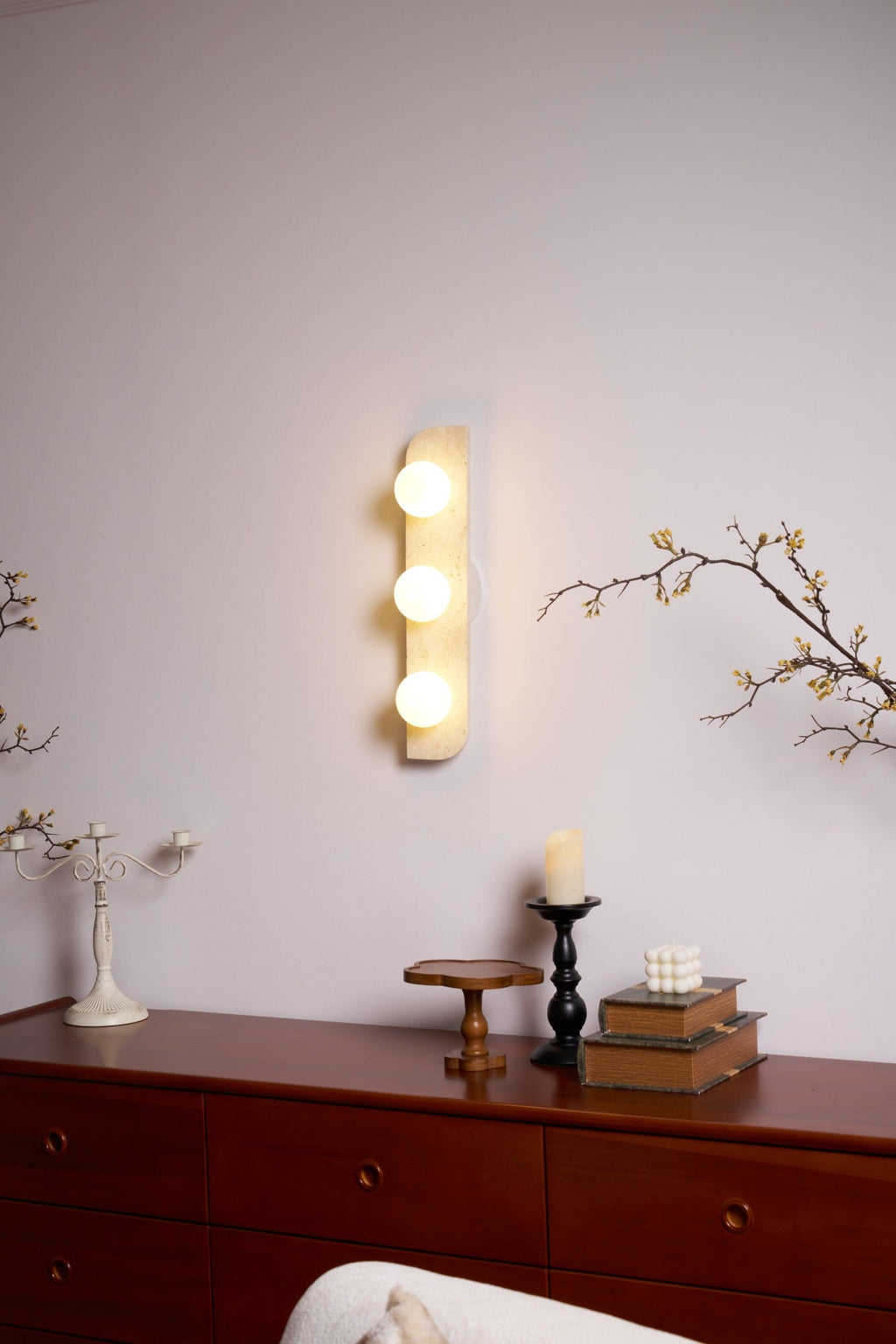 Elysian Travertine Plug-In Wall Light, Plug-In Wall Sconce, detail 16