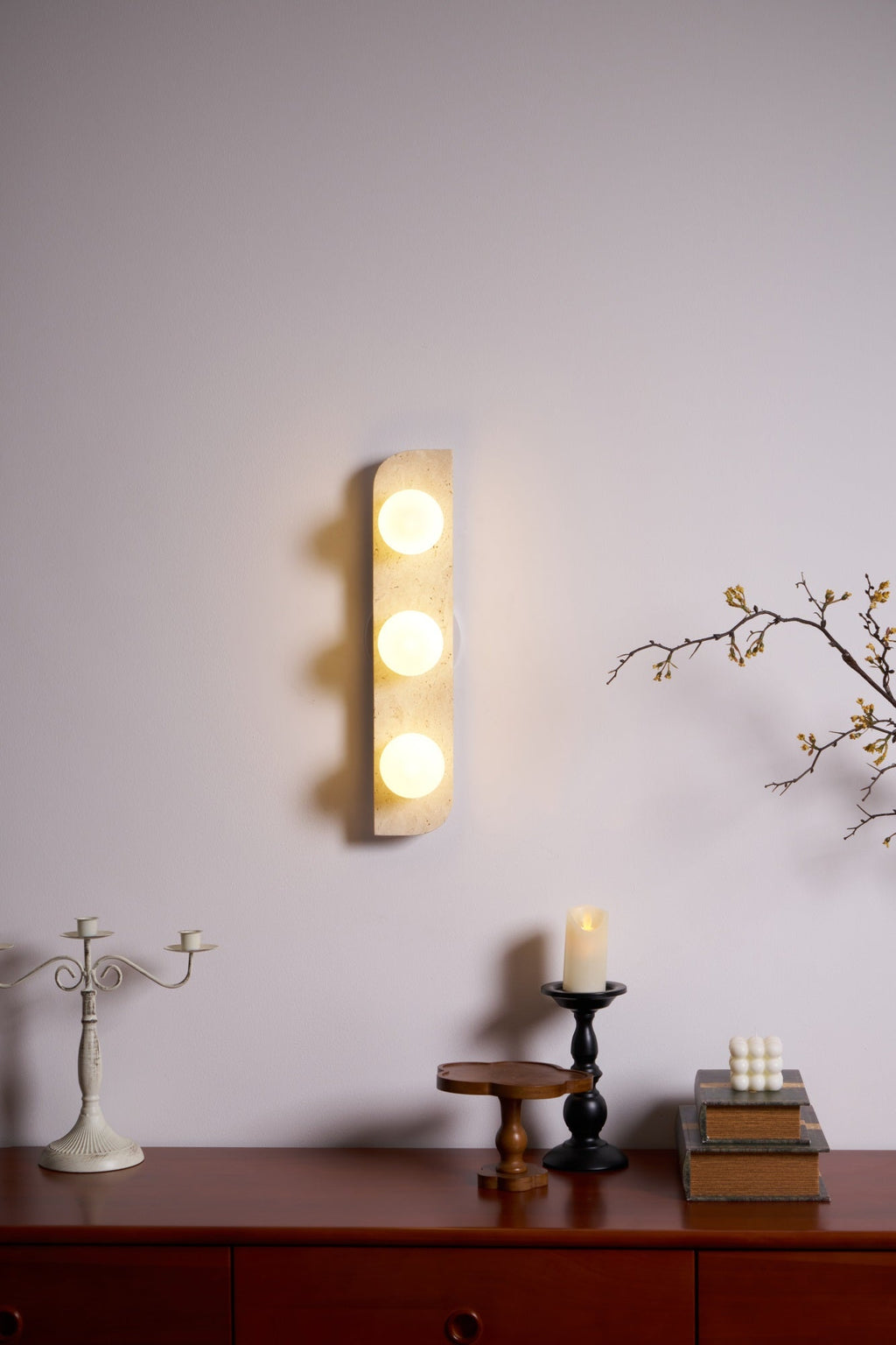 Elysian Travertine Plug-In Wall Light, Plug-In Wall Sconce, detail 19