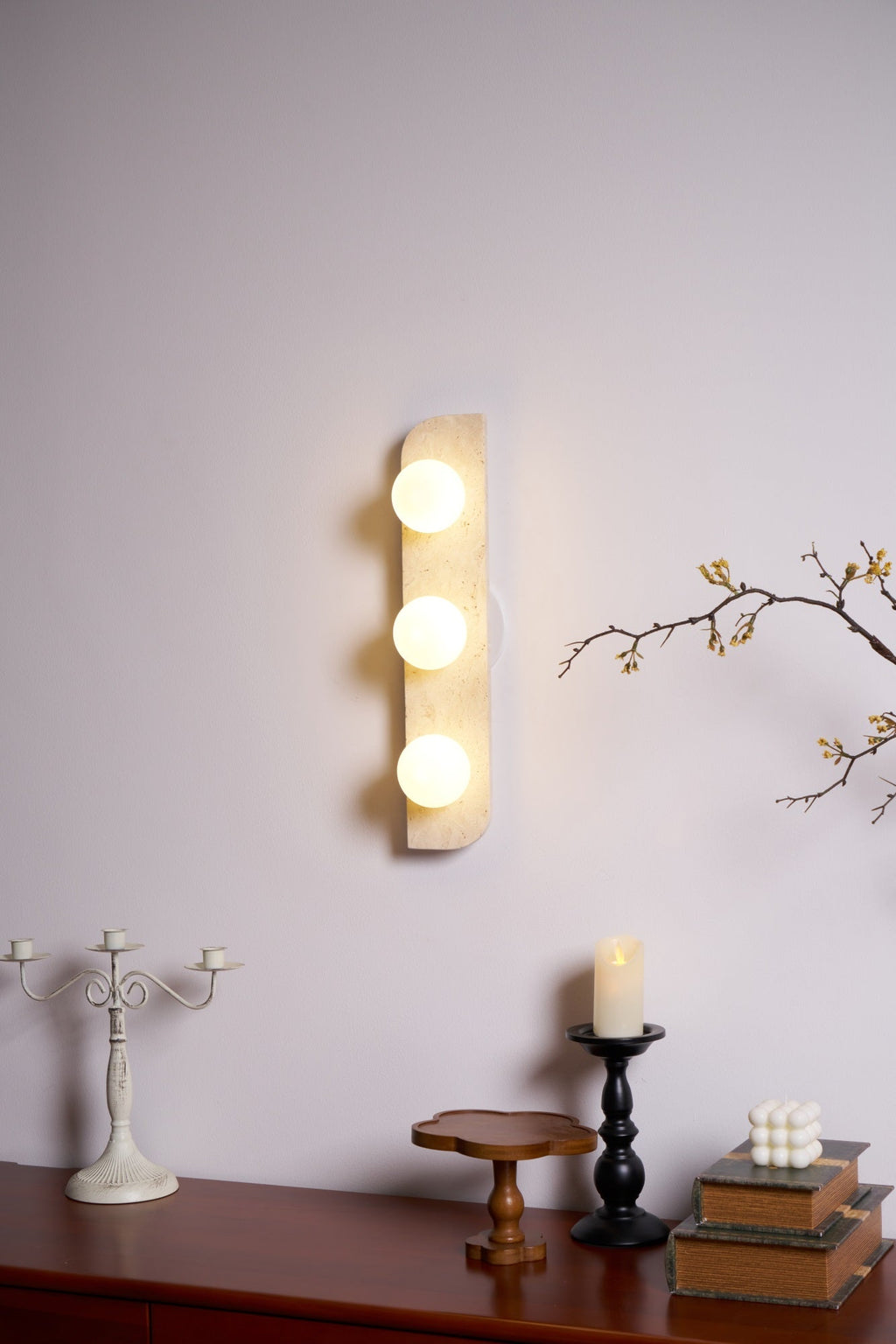 Elysian Travertine Plug-In Wall Light, Plug-In Wall Sconce, detail 20