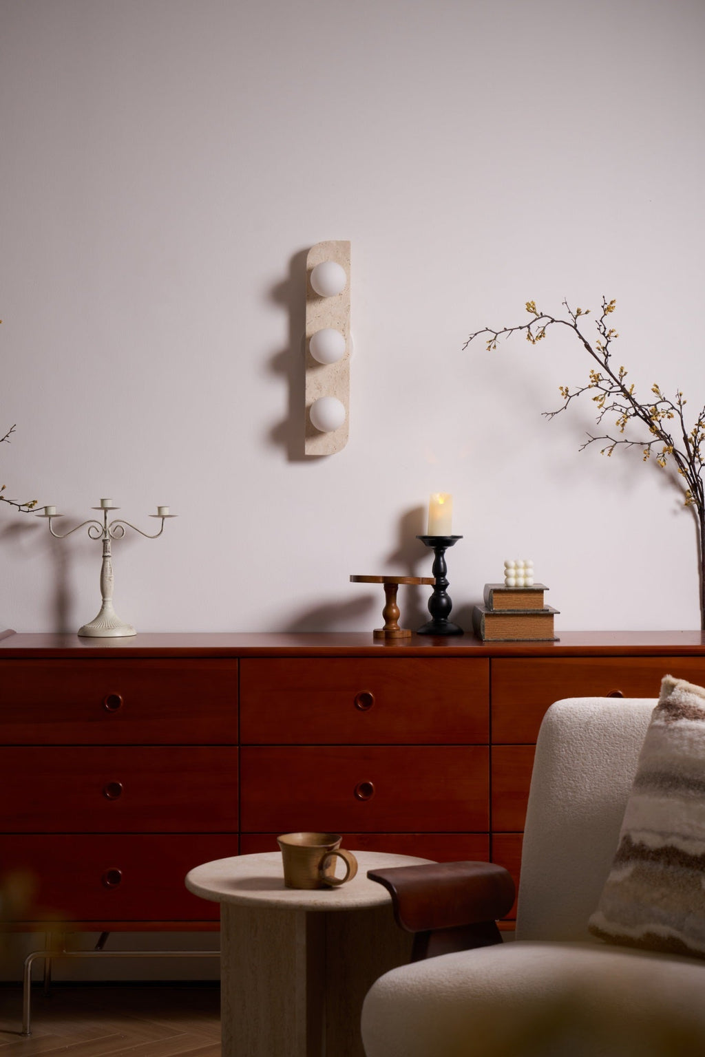 Elysian Travertine Plug-In Wall Light, Plug-In Wall Sconce, detail 26