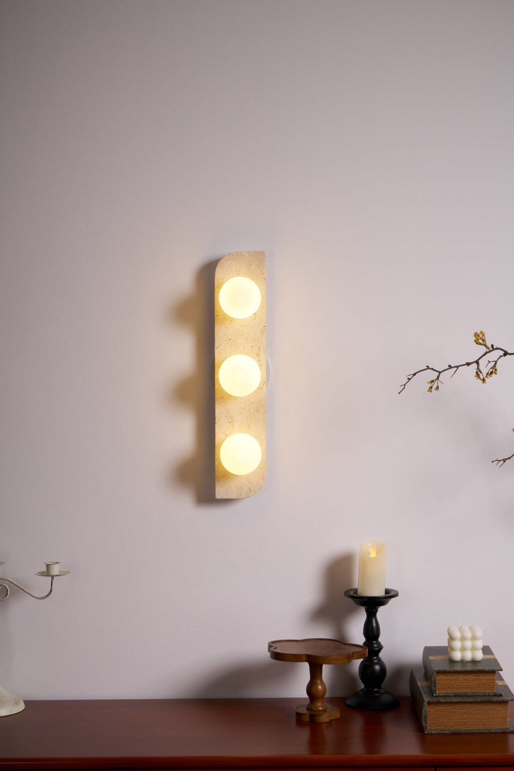 Elysian Travertine Plug-In Wall Light, Plug-In Wall Sconce, detail 29