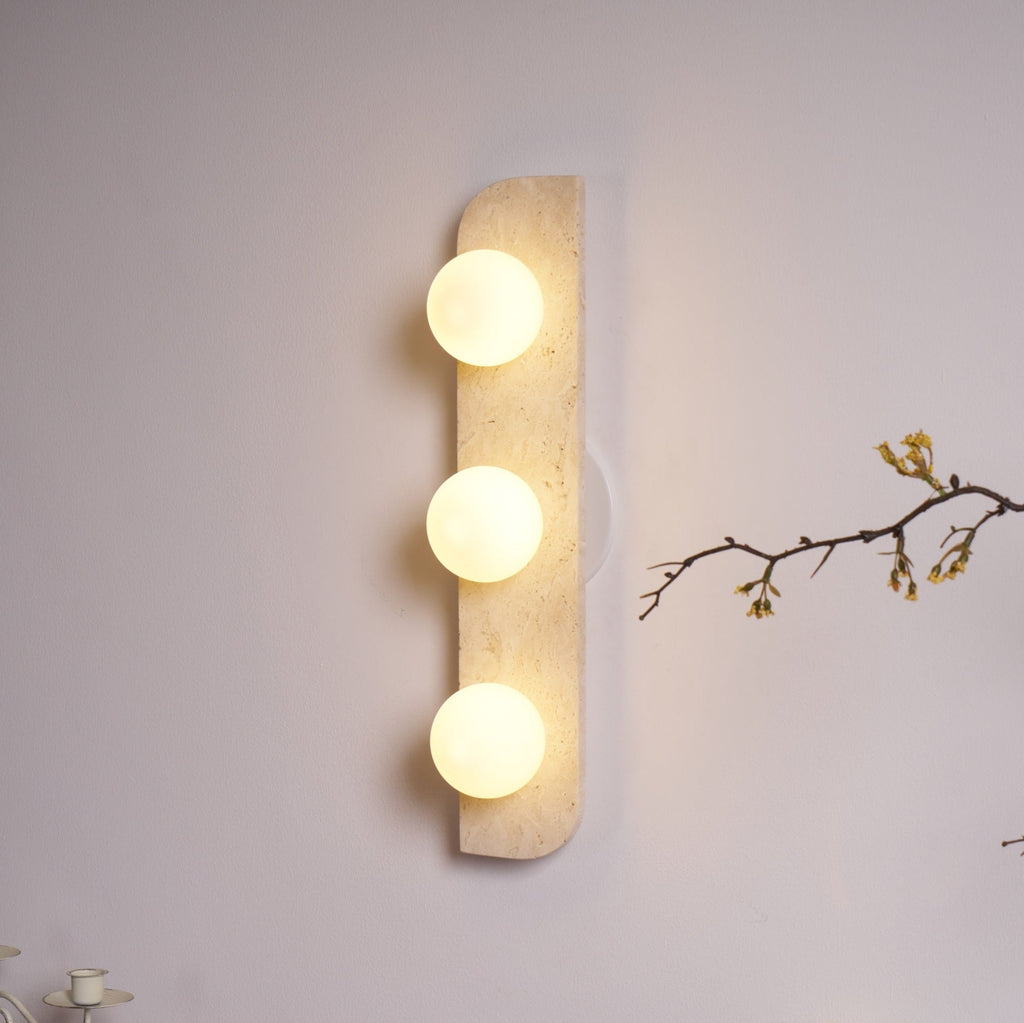 Elysian Travertine Plug-In Wall Light, Plug-In Wall Sconce, detail 9