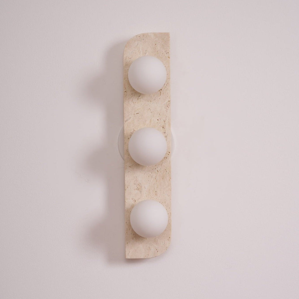 Elysian Travertine Wall Light, Hardwired Wall Sconce, detail 45