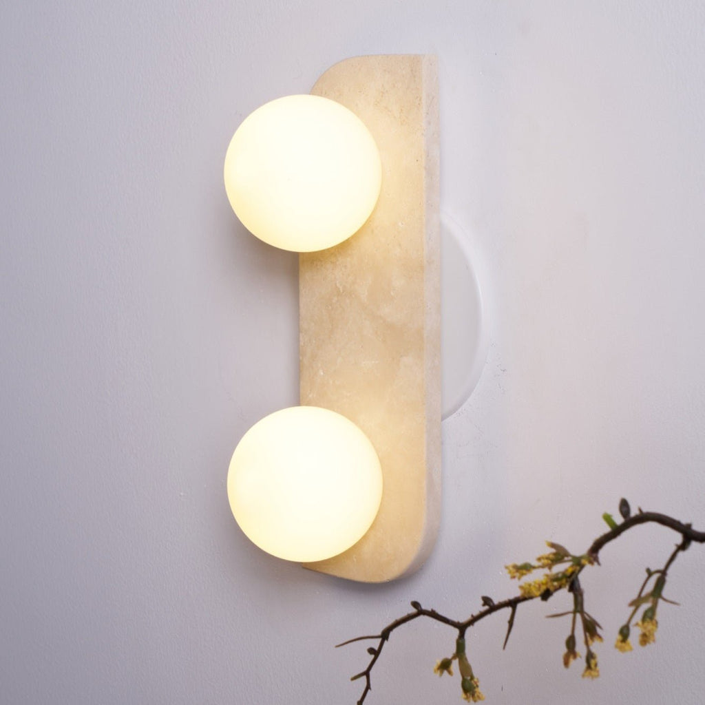 Elysian Travertine Plug-In Wall Light, Plug-In Wall Sconce, detail 39