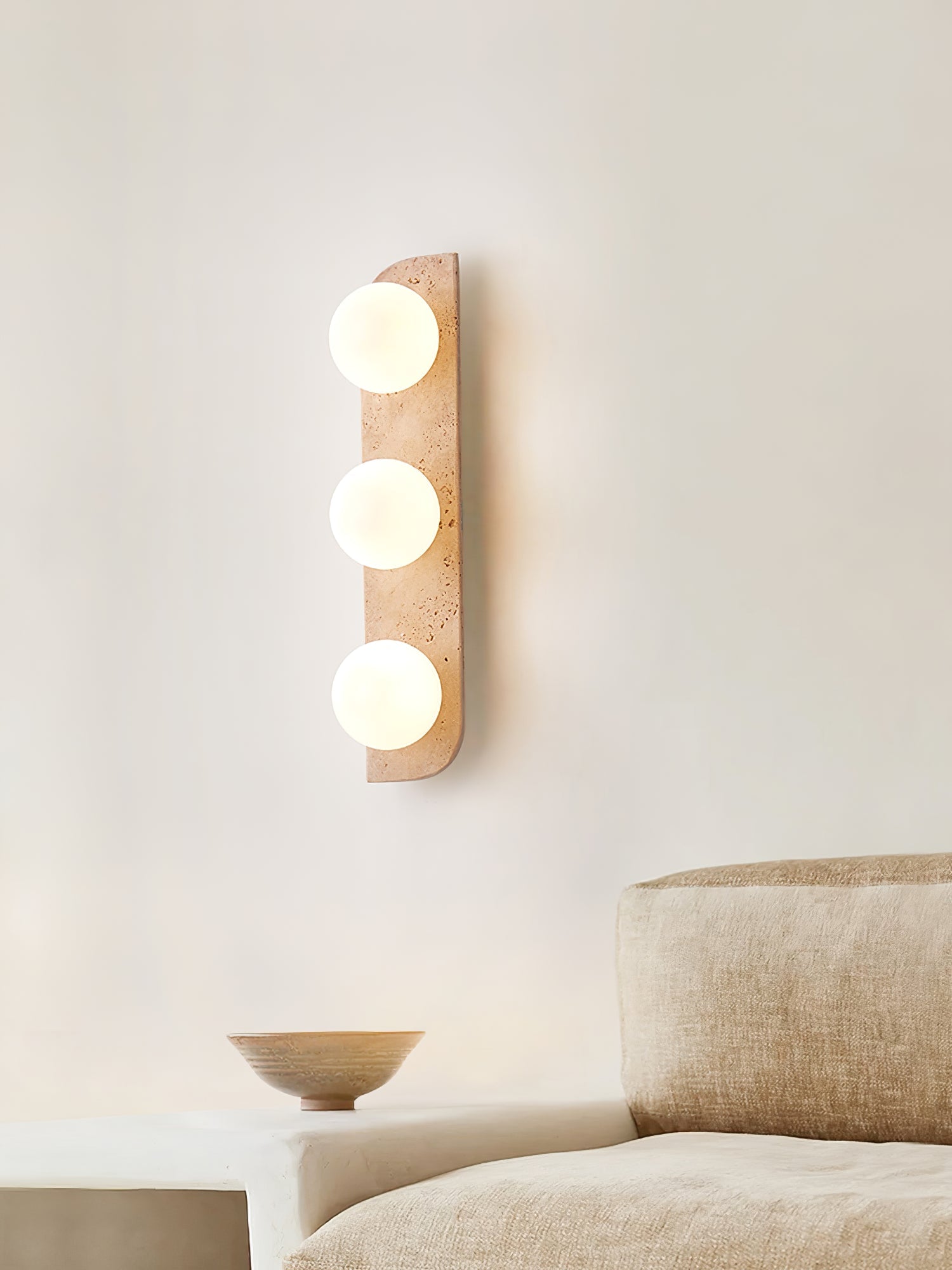 Elysian Travertine Plug-In Wall Light, Plug-In Wall Sconce, detail 17