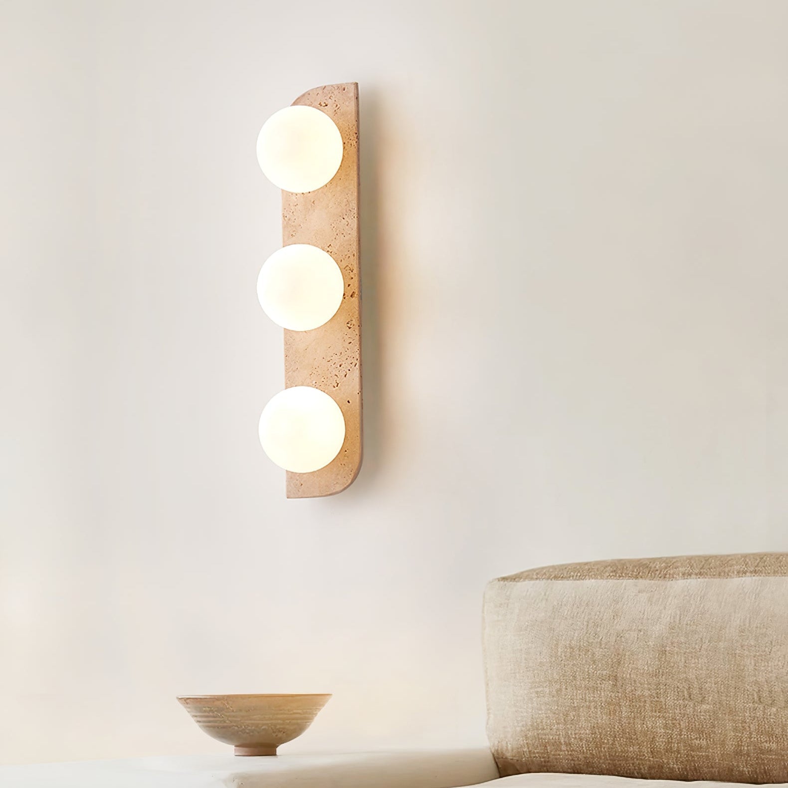 Elysian Travertine Plug-In Wall Light, Plug-In Wall Sconce, detail 11