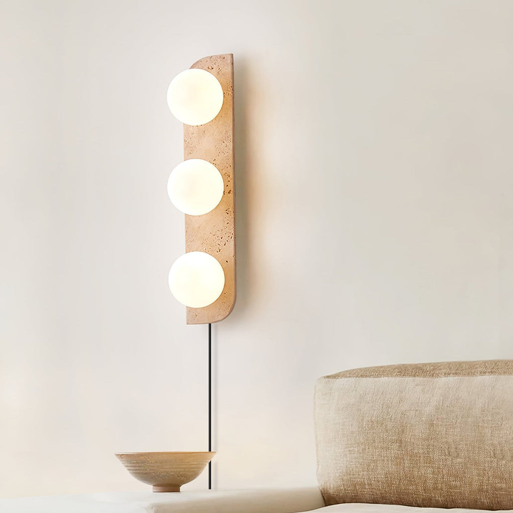 Elysian Travertine Plug-In Wall Light, Plug-In Wall Sconce, detail 3