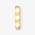 Elysian Travertine Wall Light, Hardwired Wall Sconce, Yellow Travertine, Dia 10cm x H 18cm