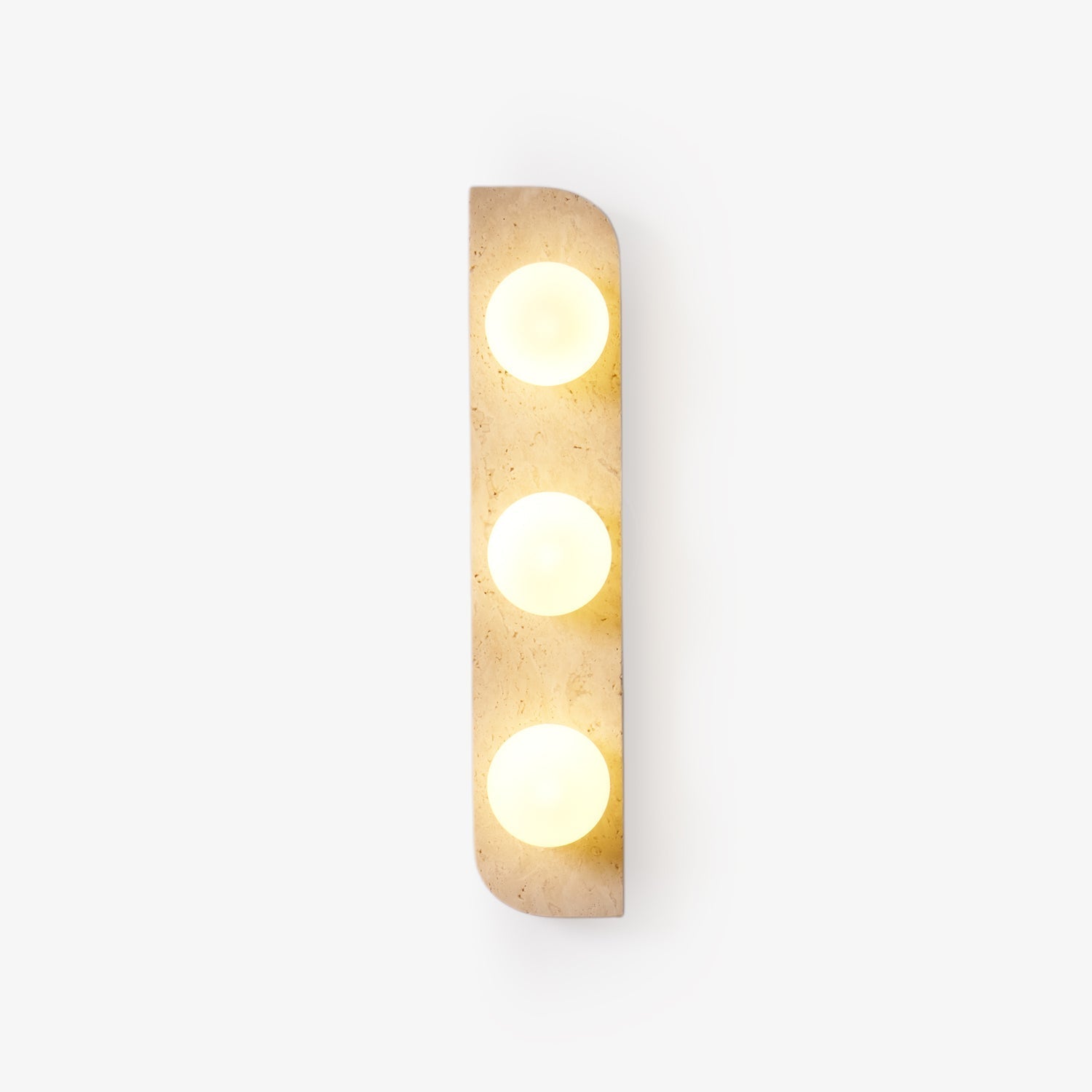 Elysian Travertine Wall Light, Hardwired Wall Sconce, Yellow Travertine, Dia 10cm x H 18cm