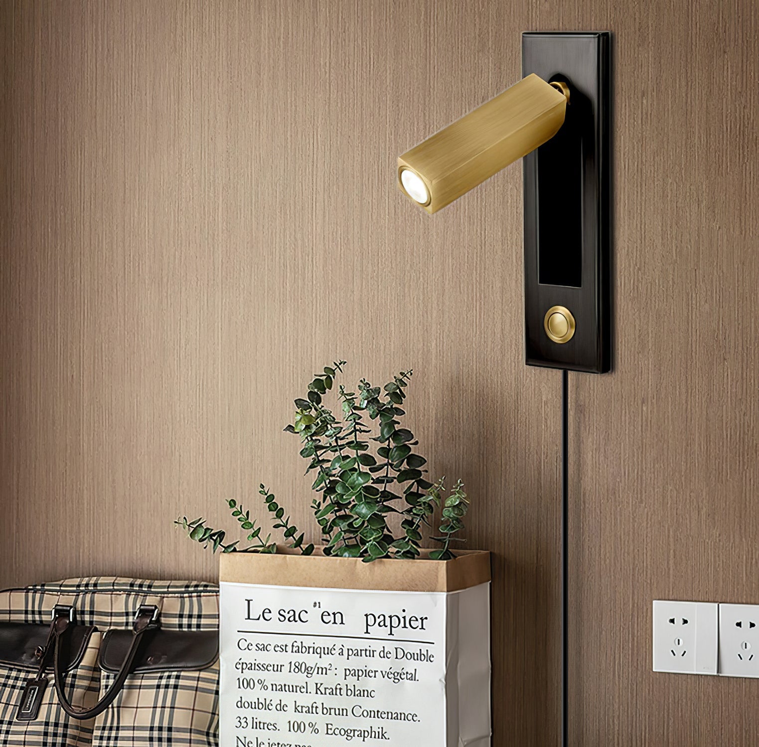 Embedded Bedside Plug-in Wall Light, Plug-In Wall Sconce, detail 23