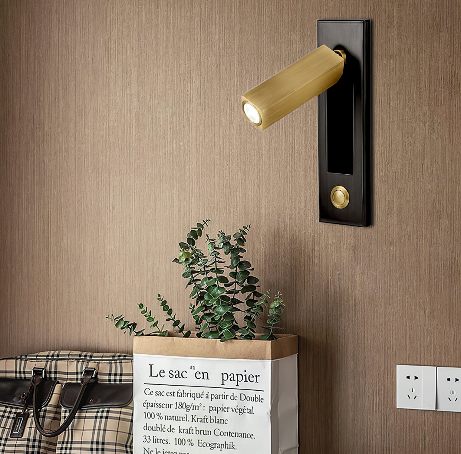 Embedded Bedside Plug-in Wall Light, Plug-In Wall Sconce, detail 14