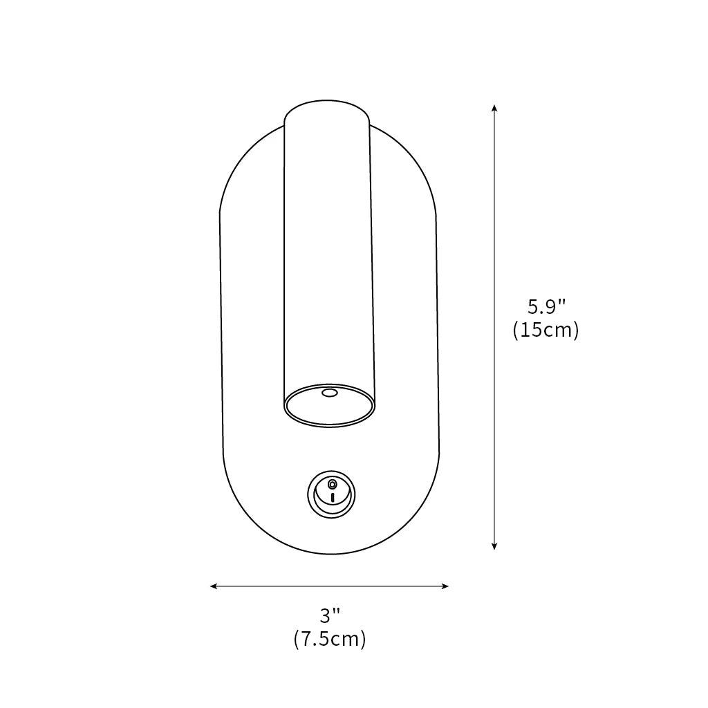 Enna Surface Wall Fixture With USB 3", Bedroom Wall Sconce, detail 3