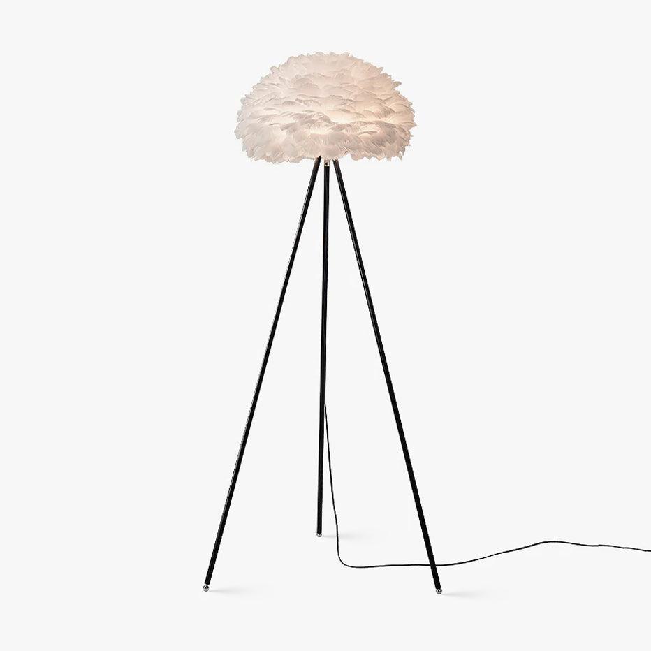 Eos Feather Floor Light, Floor Lamp, Metal, ∅ 19.6″ x H 59″