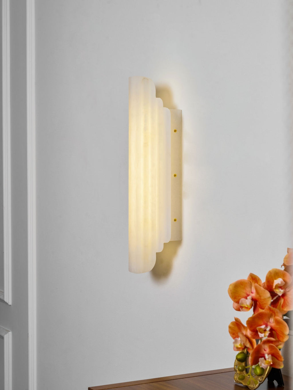 Estelle Alabaster Wall Light, Hardwired Wall Sconce, detail 12