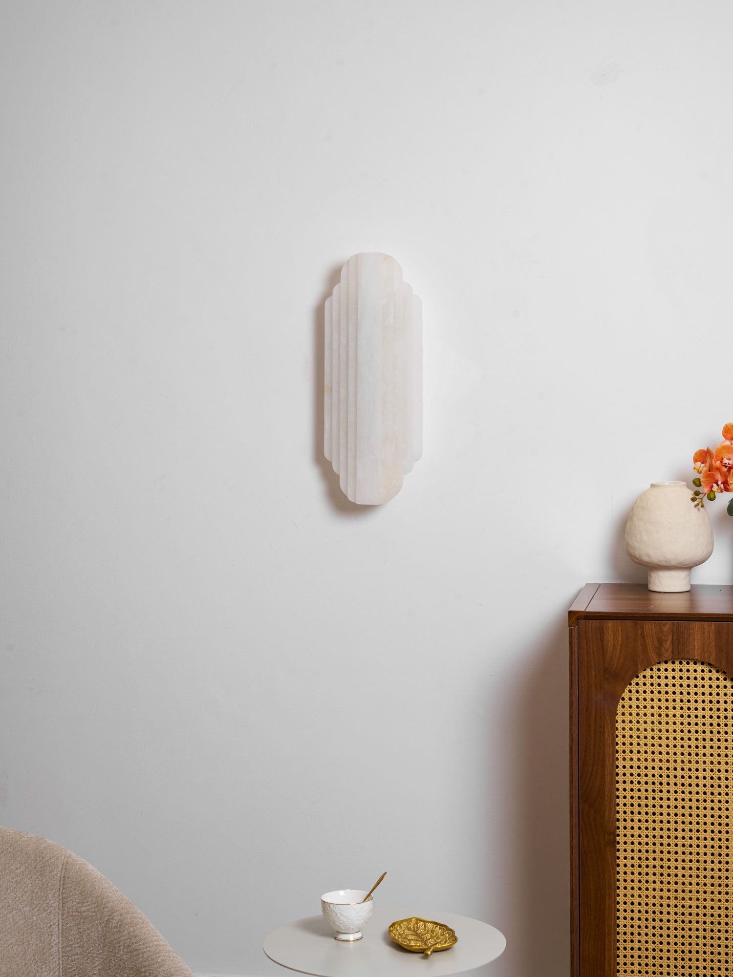 Estelle Alabaster Wall Light, Hardwired Wall Sconce, detail 18