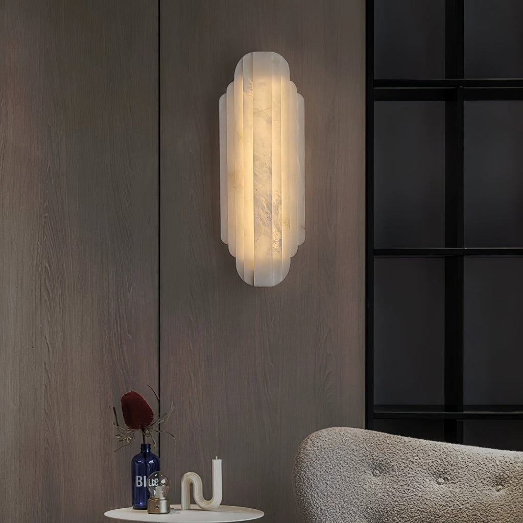 Estelle Alabaster Wall Light, Hardwired Wall Sconce, detail 3