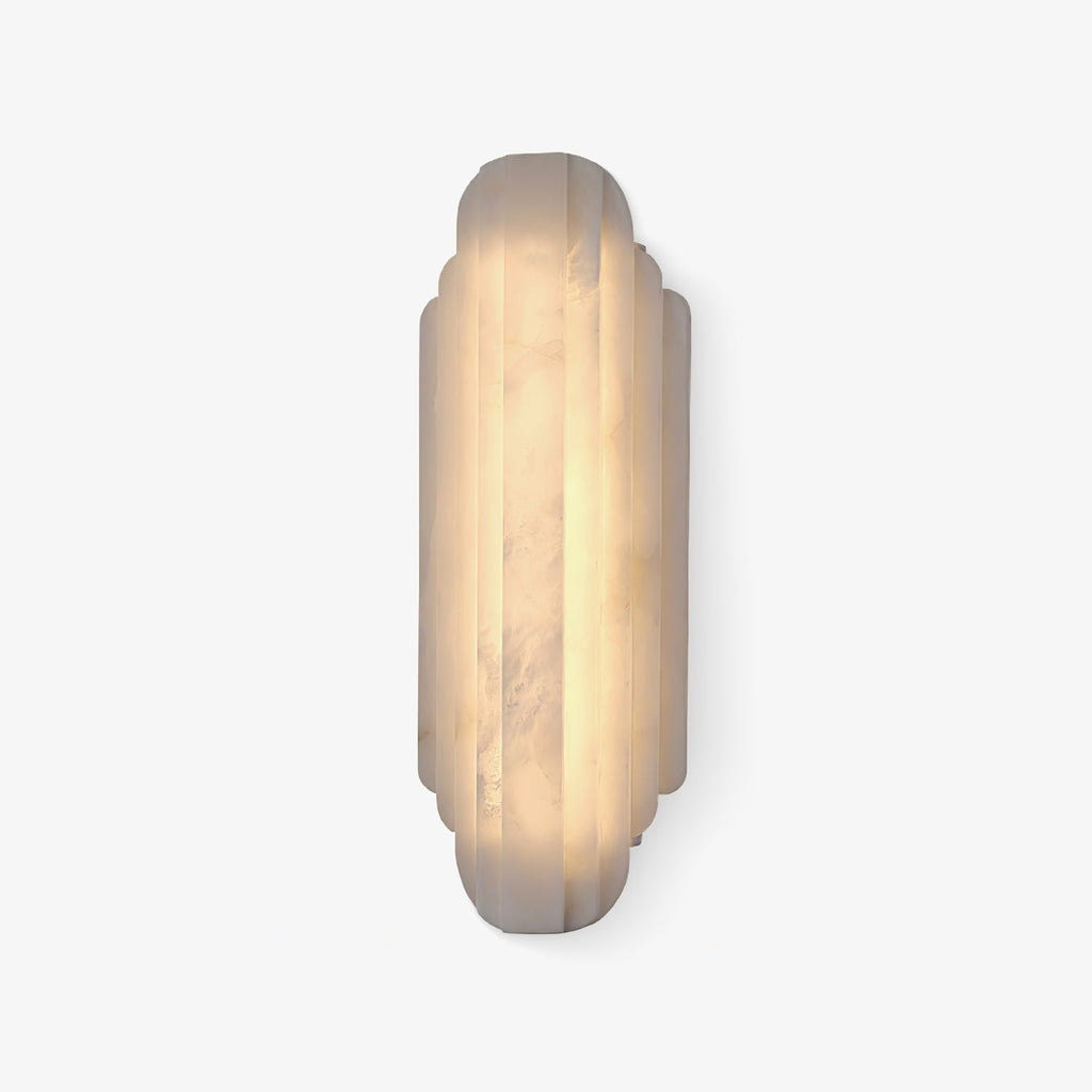 Estelle Alabaster Wall Light, Hardwired Wall Sconce, Metal, Dia 20cm x H 50cm