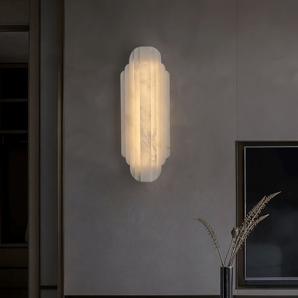 Estelle Alabaster Wall Light, Hardwired Wall Sconce, detail 2