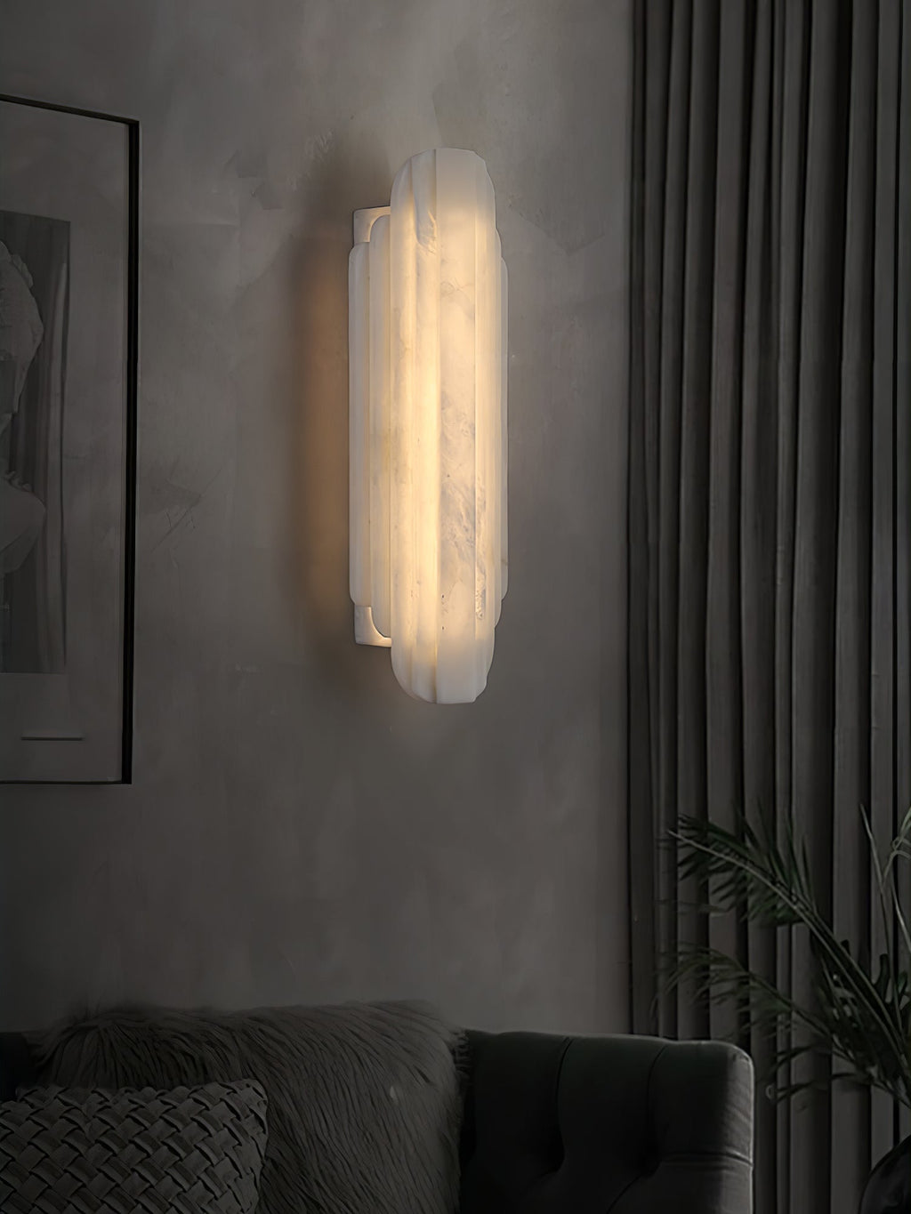 Estelle Alabaster Wall Light, Hardwired Wall Sconce, detail 5