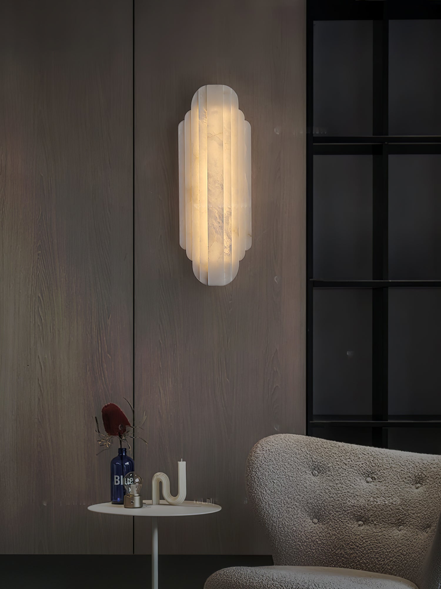 Estelle Alabaster Wall Light, Hardwired Wall Sconce, detail 7