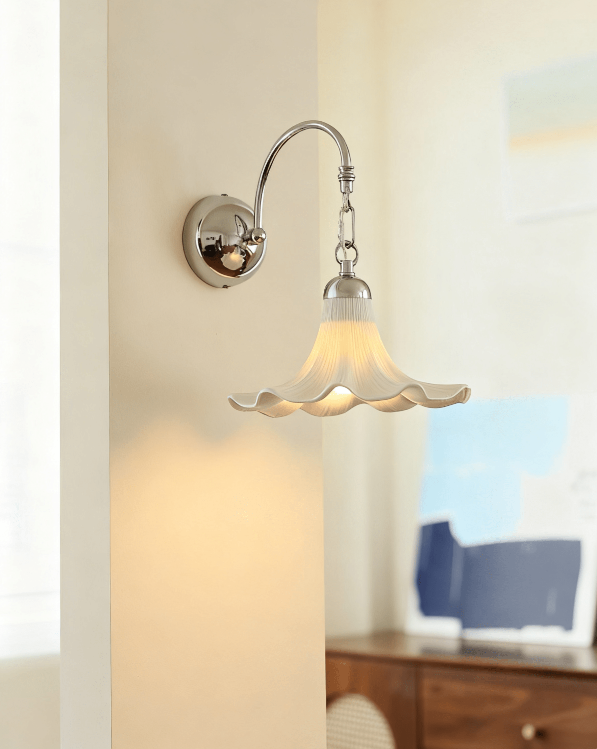 Ethereal Petal Wall Light, Hardwired Wall Sconce, detail 4