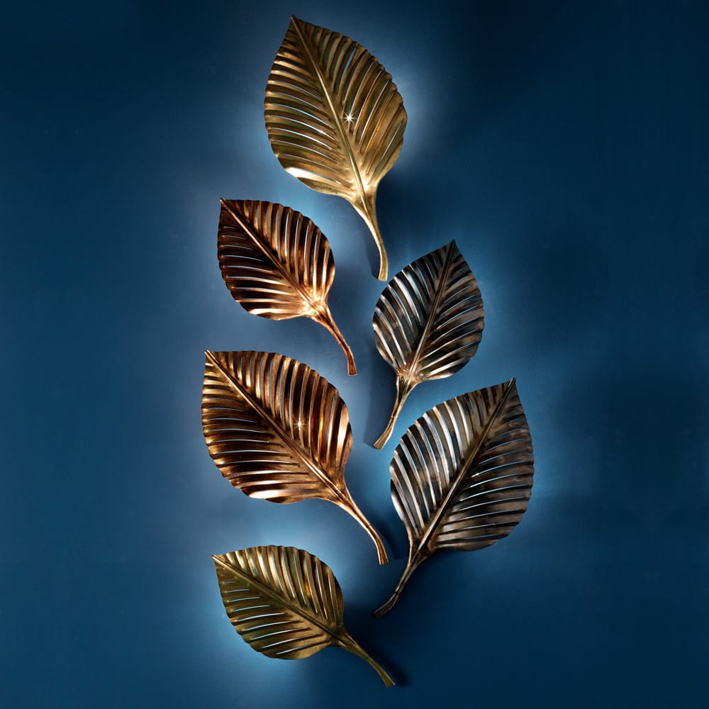 Exclusive Designer Italian Palm Leaf Wall Fixtures, Wall Sconce, height 54 cm