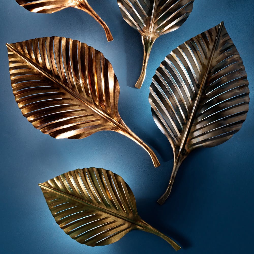 Exclusive Designer Italian Palm Leaf Wall Fixtures, Wall Sconce, detail 3