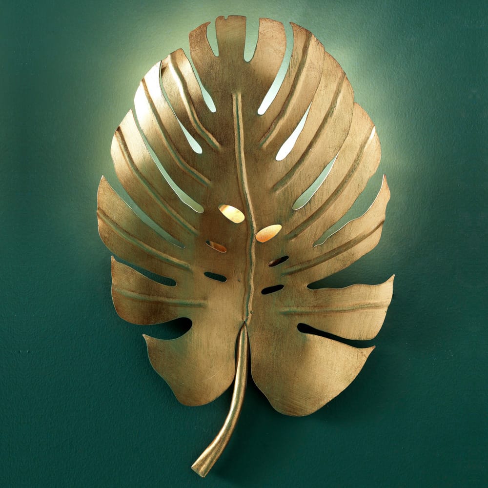 Exclusive Designer Italian Tropical Leaf Wall Fixtures, Wall Sconce, detail 2
