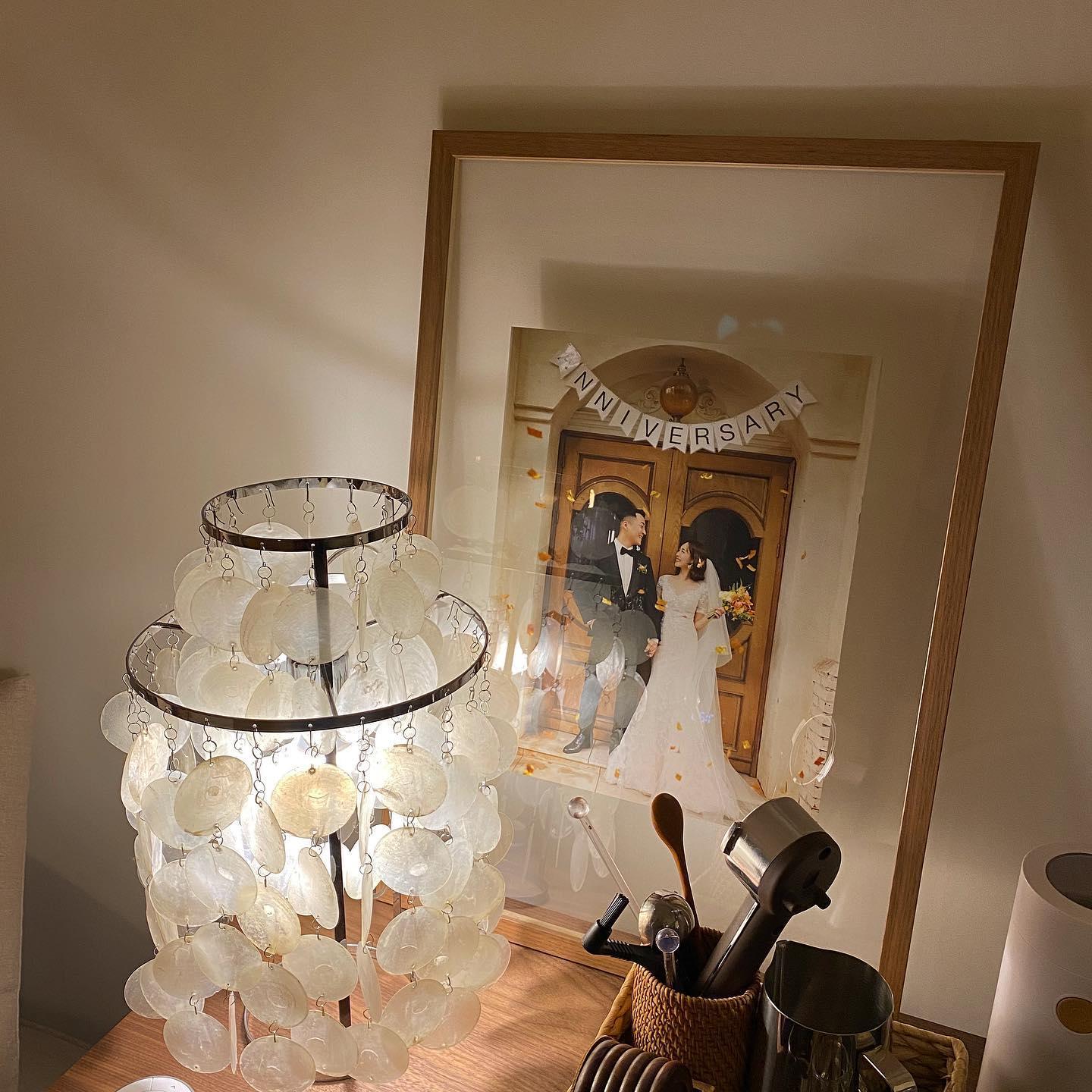 Circular Shell Table Light, Bedside Table Lamp, detail 7