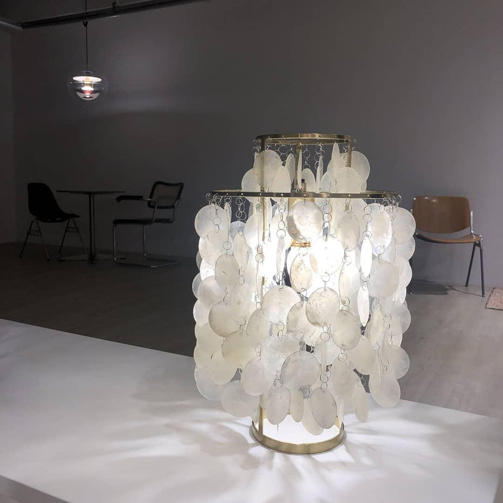 Circular Shell Table Light, Bedside Table Lamp, detail 14