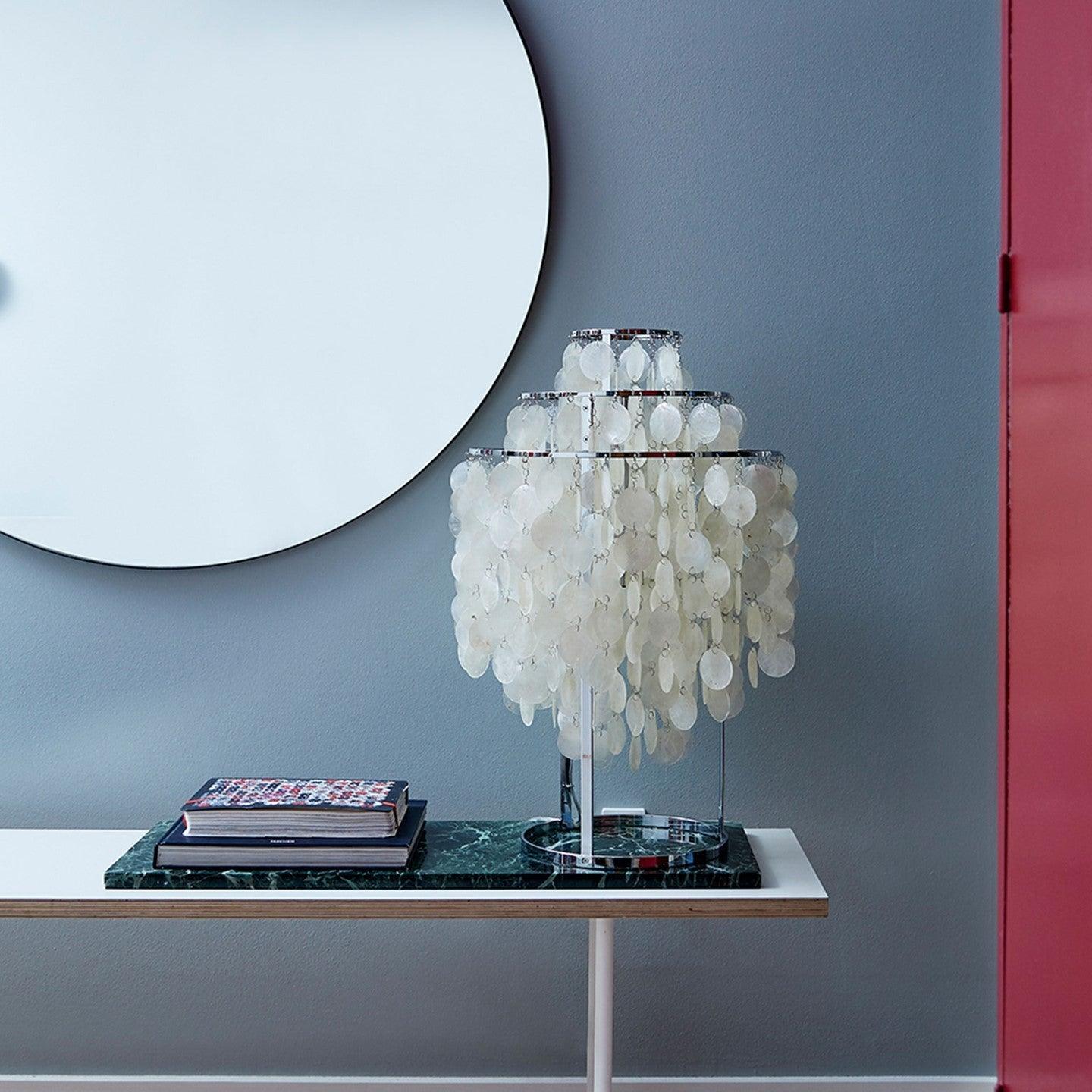 Circular Shell Table Light, Bedside Table Lamp, detail 12