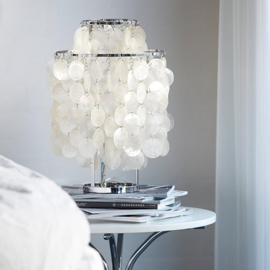 Circular Shell Table Light, Bedside Table Lamp, detail 9