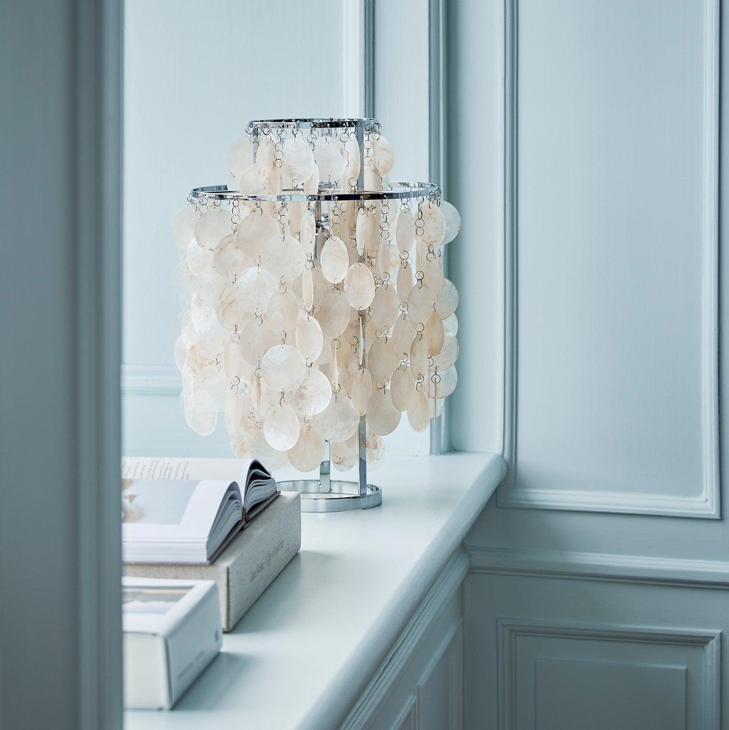 Circular Shell Table Light, Bedside Table Lamp, detail 8