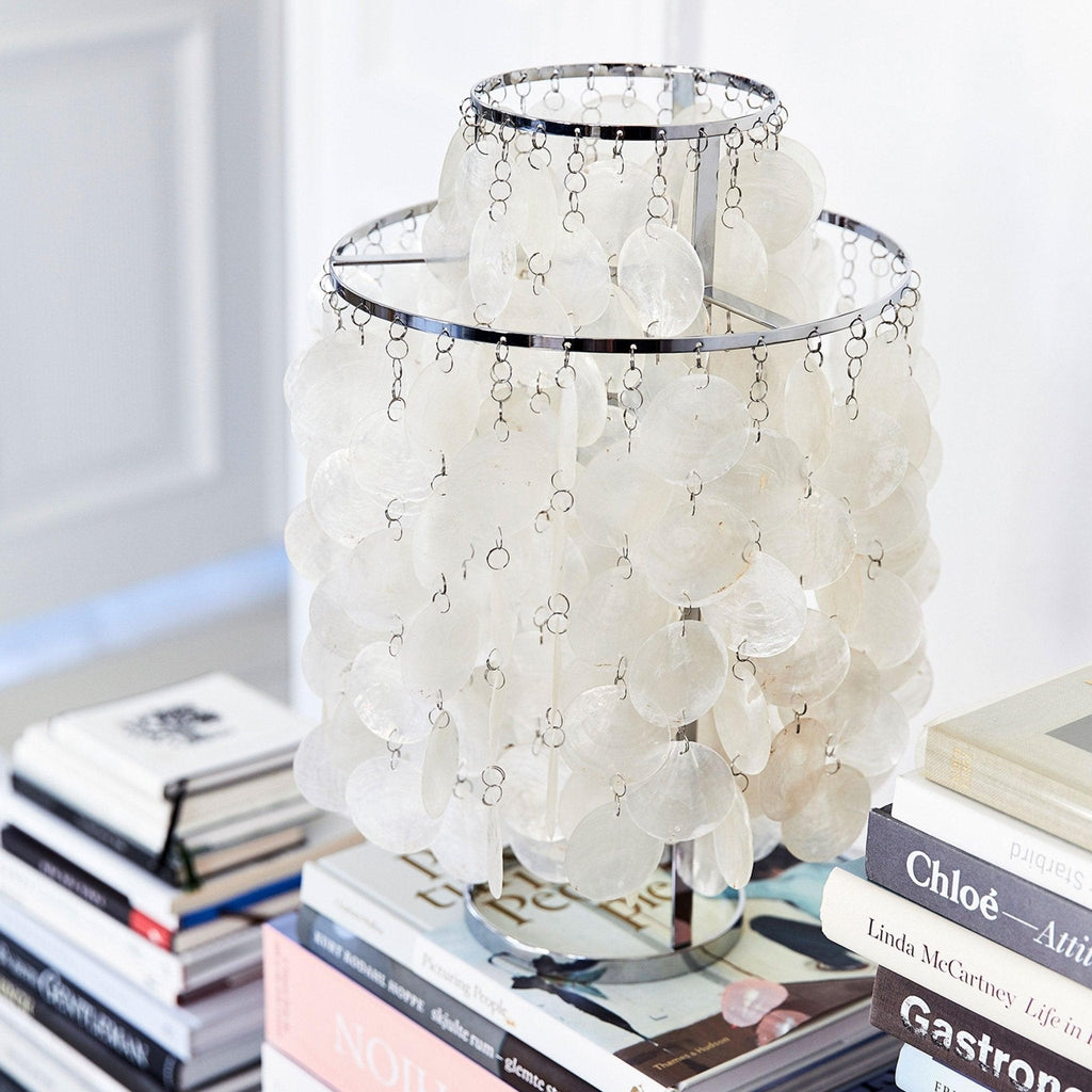 Circular Shell Table Light, Bedside Table Lamp, detail 26