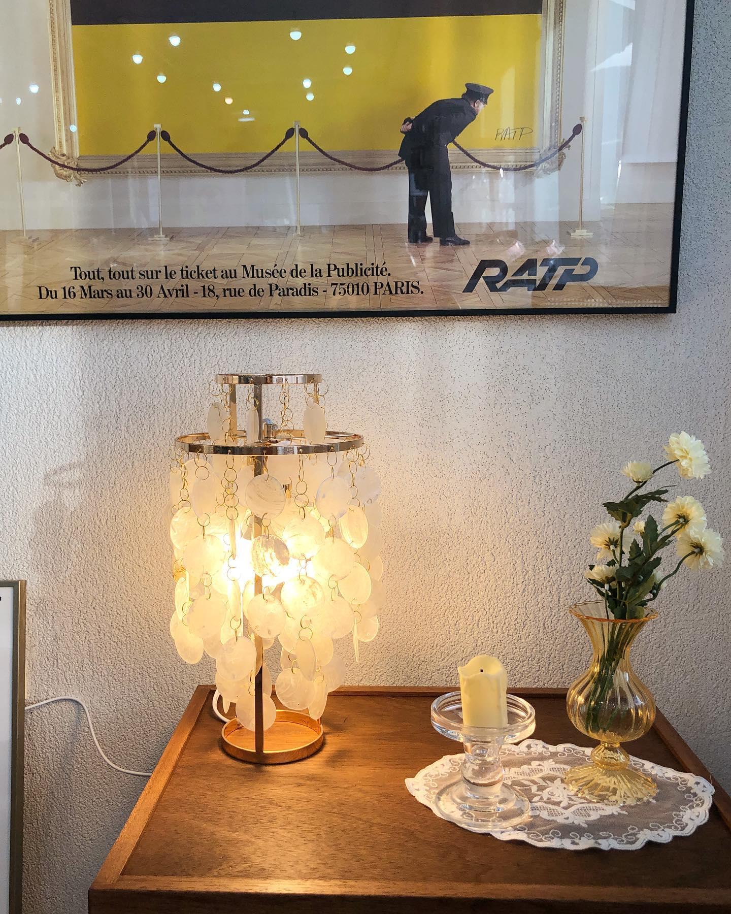 Circular Shell Table Light, Bedside Table Lamp, detail 18