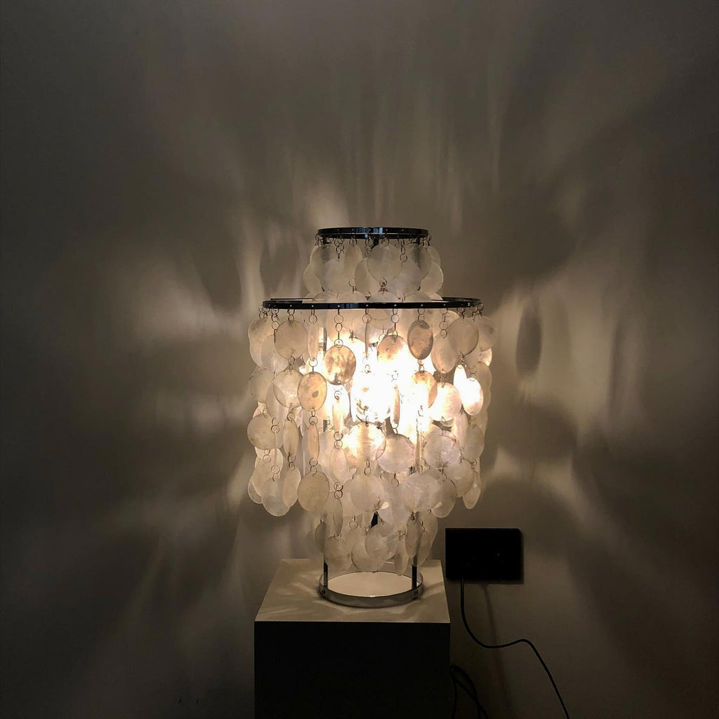 Circular Shell Table Light, Bedside Table Lamp, detail 15