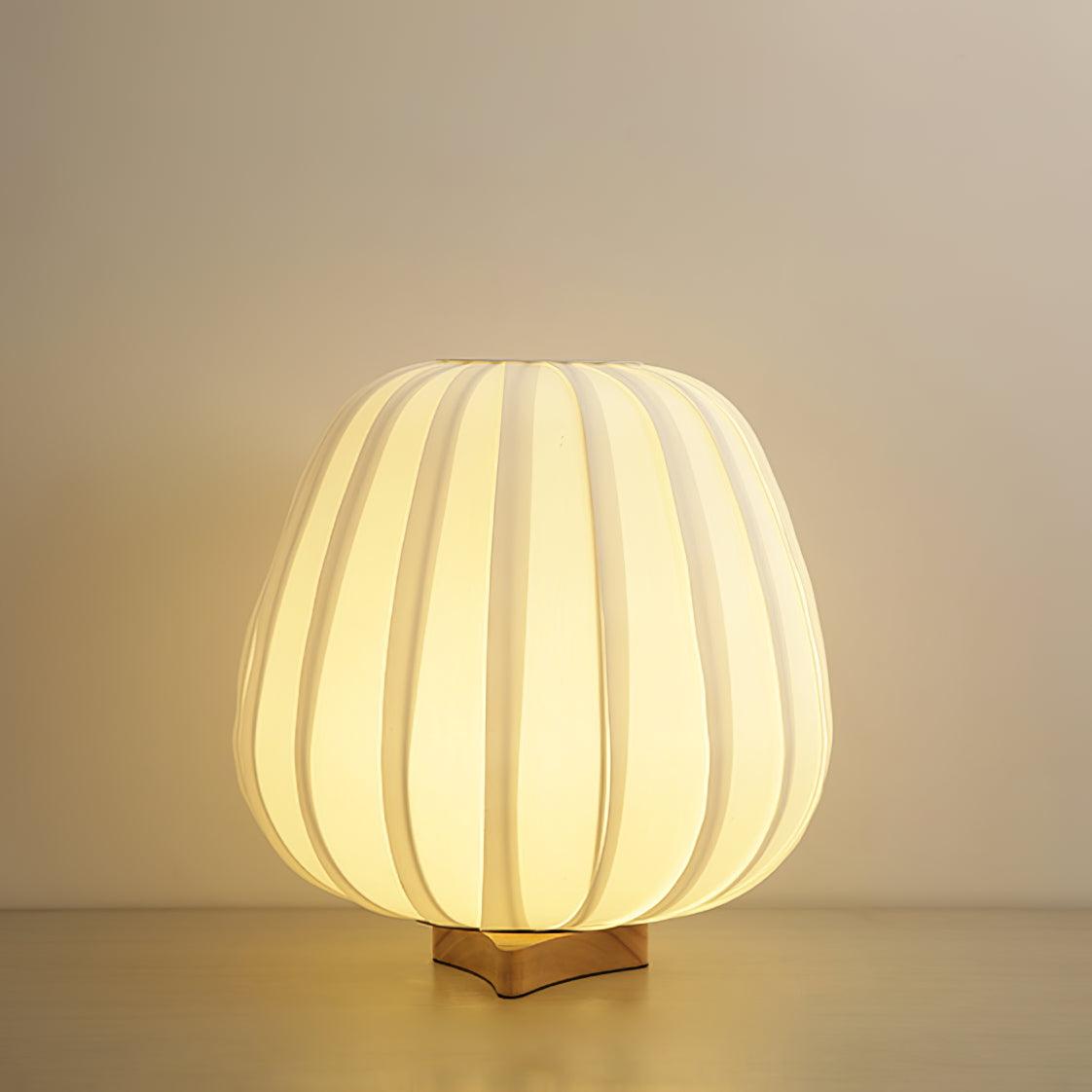 Fabric Clean-Lined Table Light, Bedside Table Lamp, Wood, Dia 30cm x H 30cm