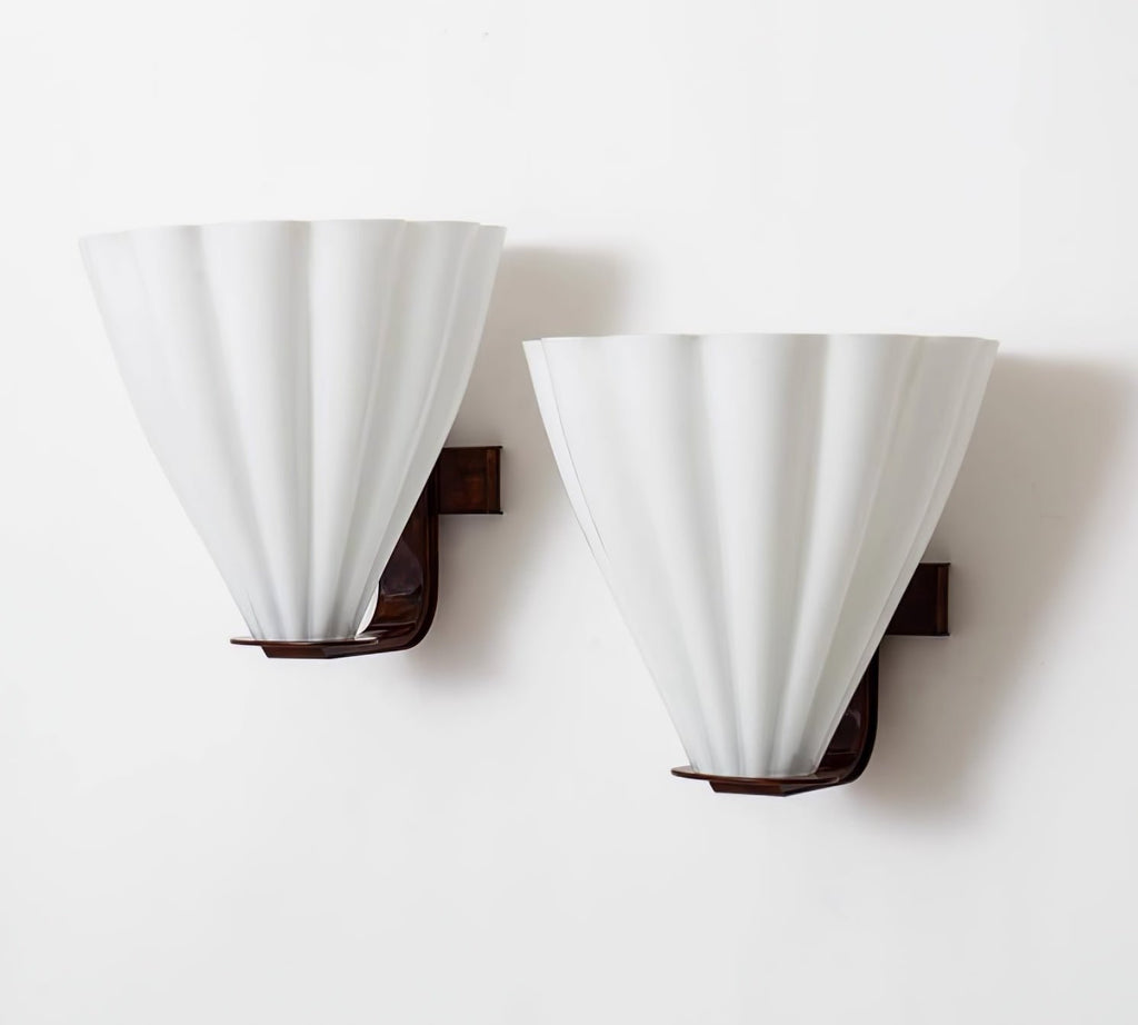 Fan Shaped Glass Wall Light, Hardwired Wall Sconce, detail 9