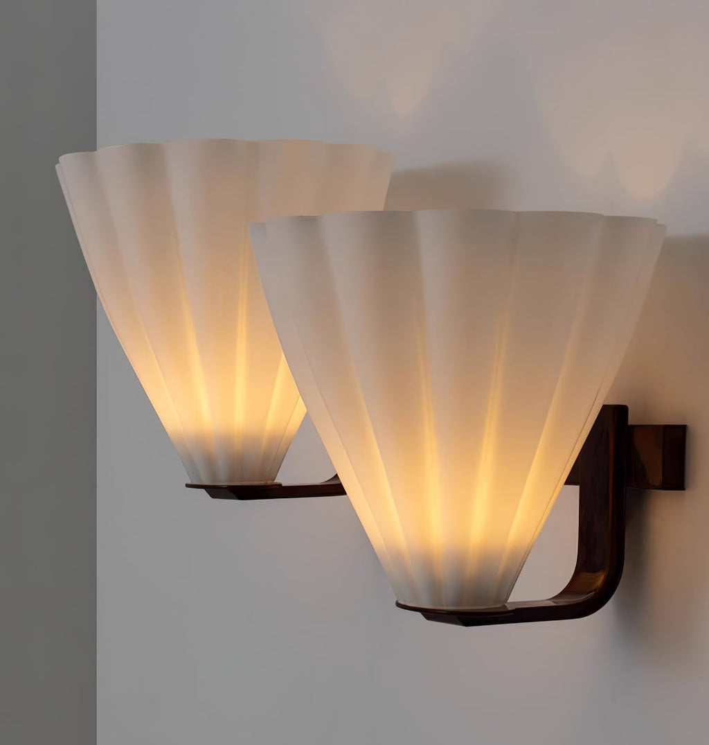 Fan Shaped Glass Wall Light, Hardwired Wall Sconce, detail 7