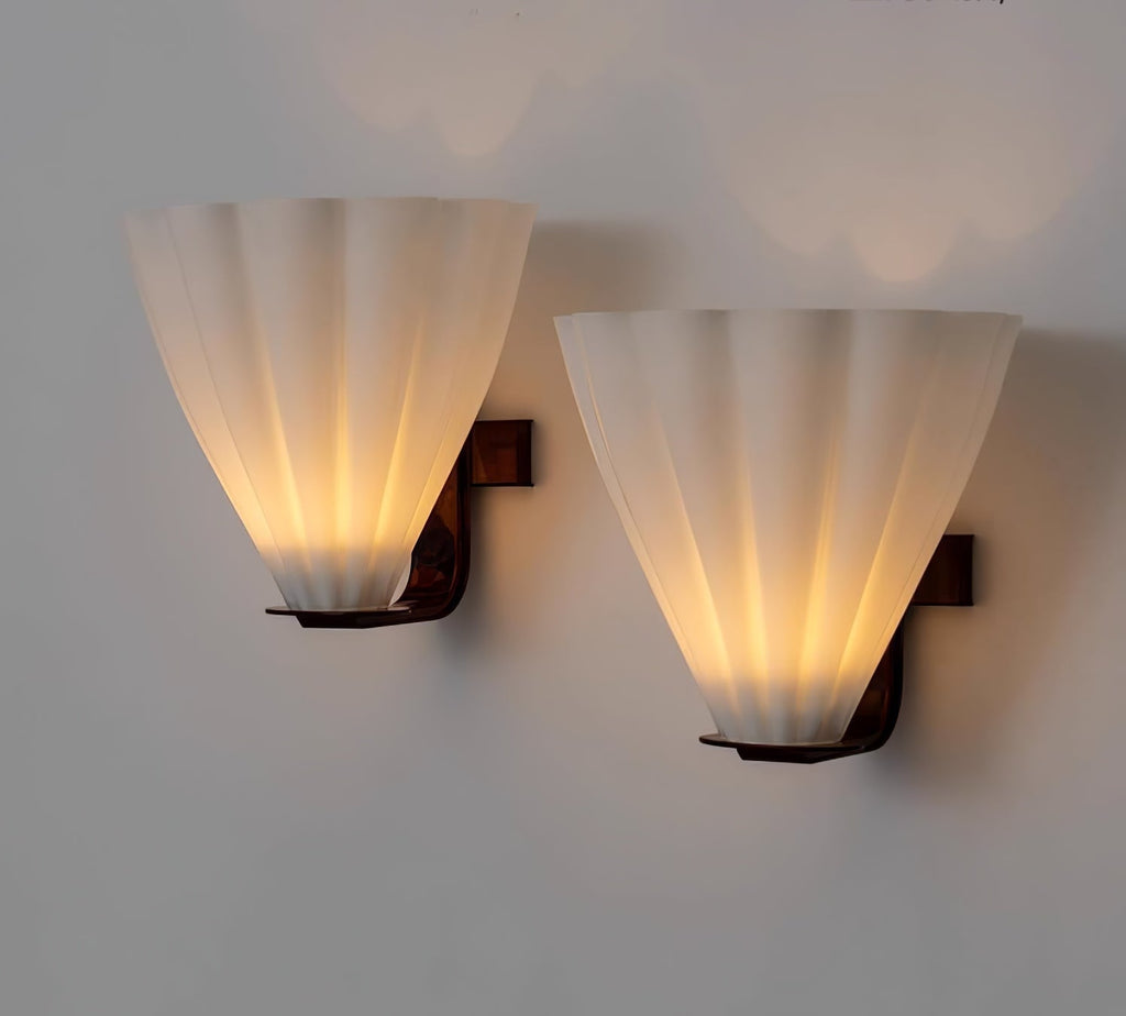Fan Shaped Glass Wall Light, Hardwired Wall Sconce, detail 8