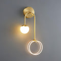 Ferra LED Wall Light, Bedroom Wall Sconce, Brass, L 24cm x H 54cm