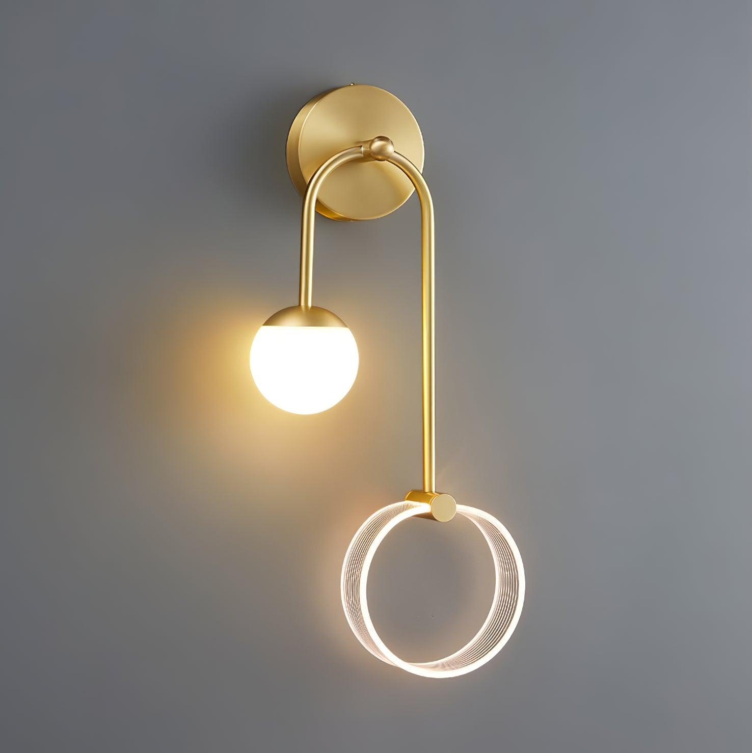 Ferra LED Wall Light, Bedroom Wall Sconce, Brass, L 24cm x H 54cm
