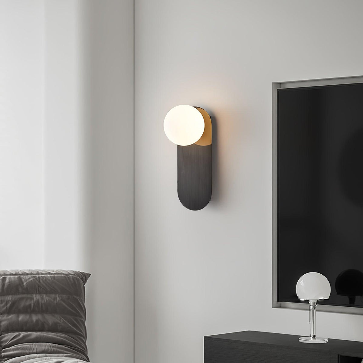 Flat Base Globe Bracket Light Wall Light, Hardwired Wall Sconce, detail 12