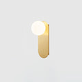 Flat Base Globe Wall Light, Hardwired Wall Sconce, Brass, W 12cm x H 32cm x D 15cm