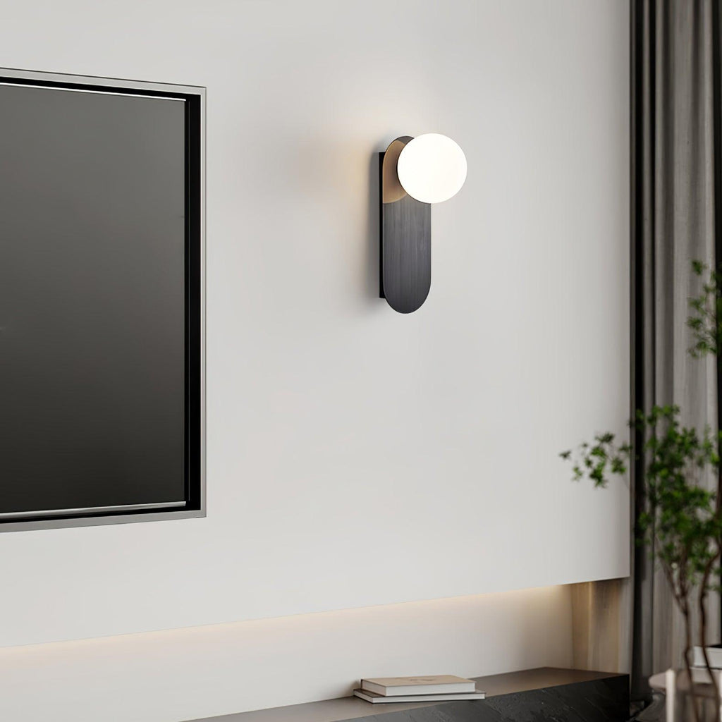 Flat Base Globe Bracket Light Wall Light, Hardwired Wall Sconce, detail 7