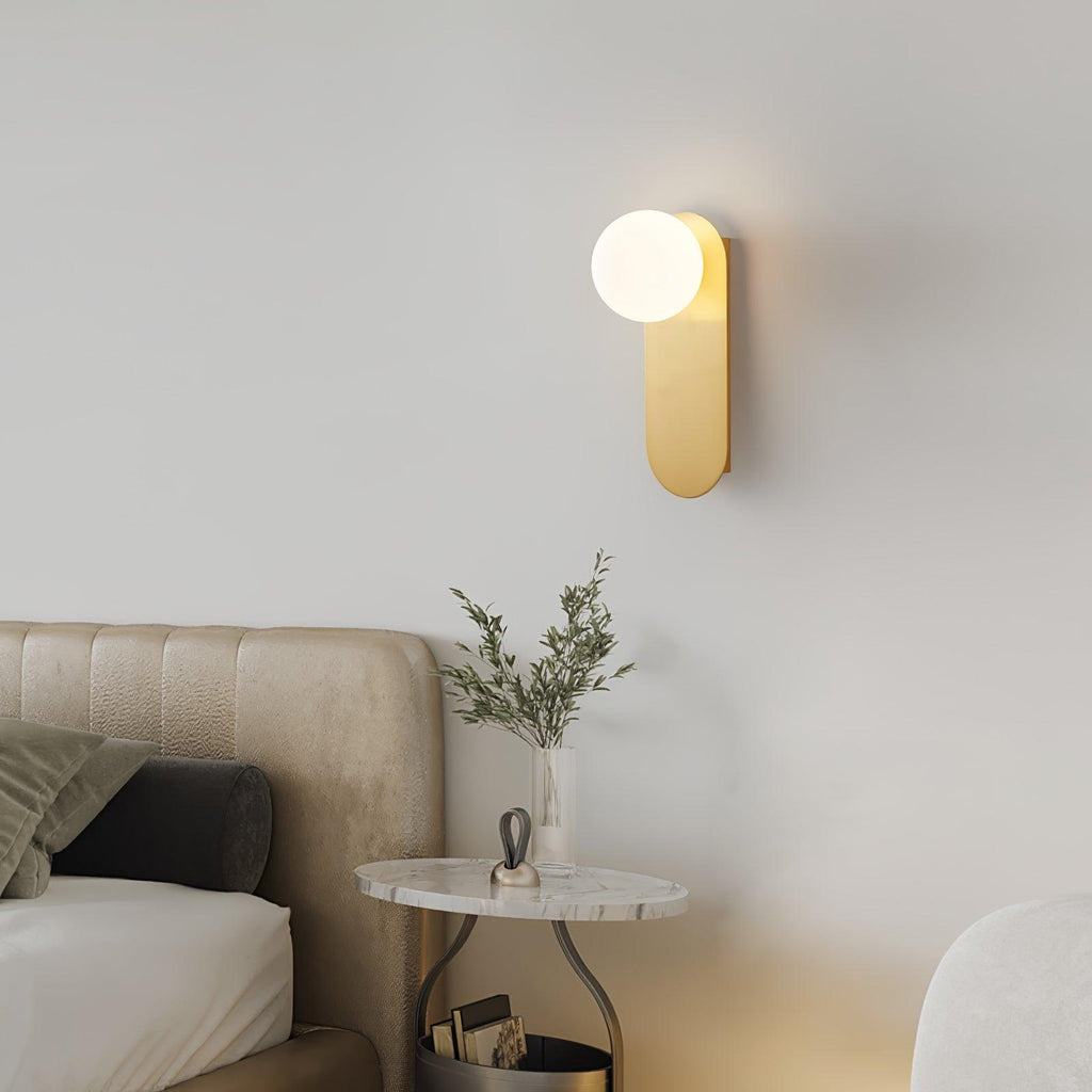 Flat Base Globe Wall Light, Hardwired Wall Sconce, detail 3
