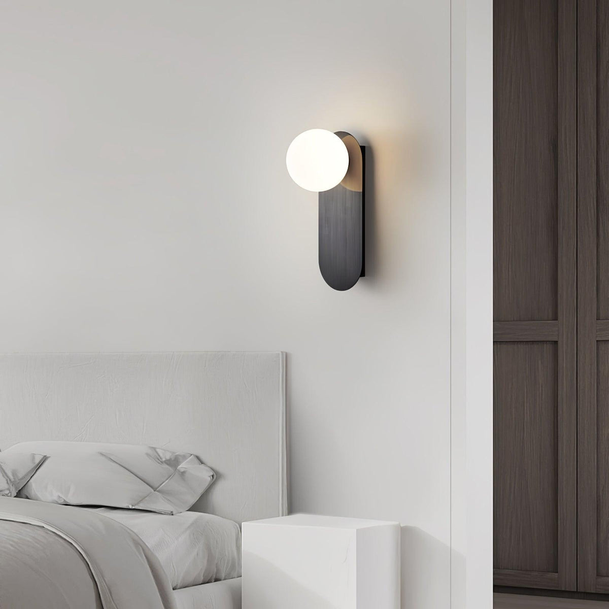 Flat Base Globe Bracket Light Wall Light, Hardwired Wall Sconce, detail 4