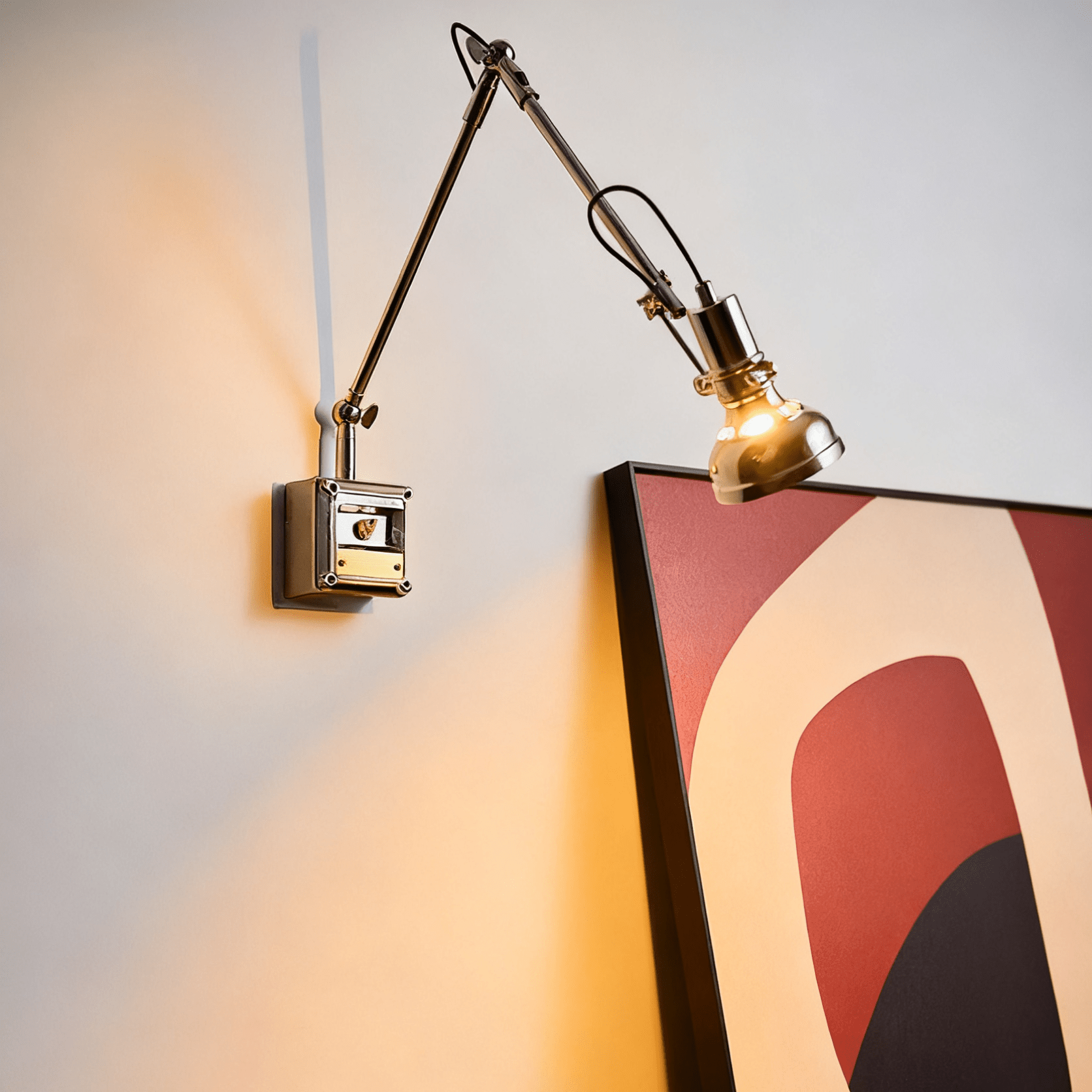 Flex Arm Wall Light, Hardwired Wall Sconce, detail 2